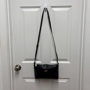 Coach Black‎ Pebble Leather Crossbody Bag Gold Hardware Zip Top